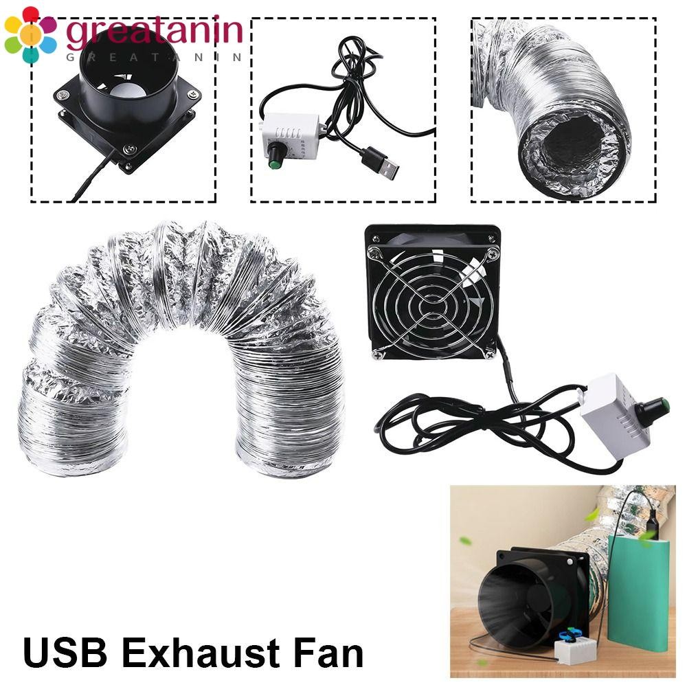 GREATANIN 1Pcs USB Exhaust Fan, Simple Mini with Pipe Fume Absorber ...