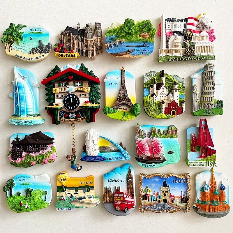 3D Fridge magnets France Singapore Egypt Germany Thailand Japan Italy ...