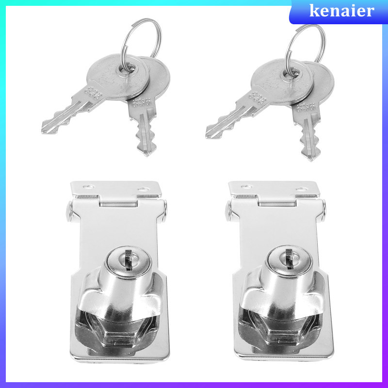 Double Handle No Punching Hasp Lock Key Keyed for Cabinets Kitchen Gate ...