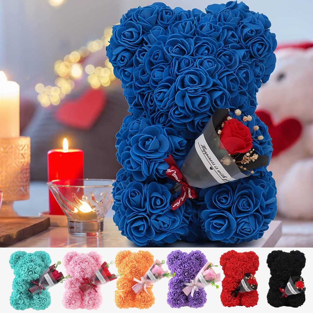 Artificial Rose flower bear for Valentines Day Gift Romantic ...