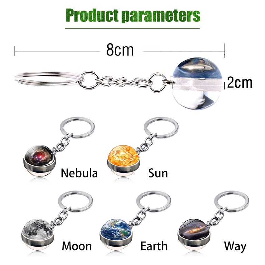 【Fast Delivery】 Creative Key Ring Universe Galaxy Nebula Double-Sided ...