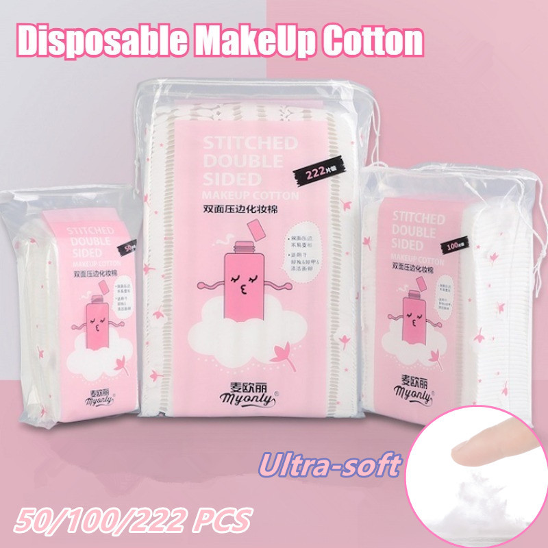 50/100/222pcs Disposable Makeup Pads-100% Cotton Cosmetic Rounds for ...