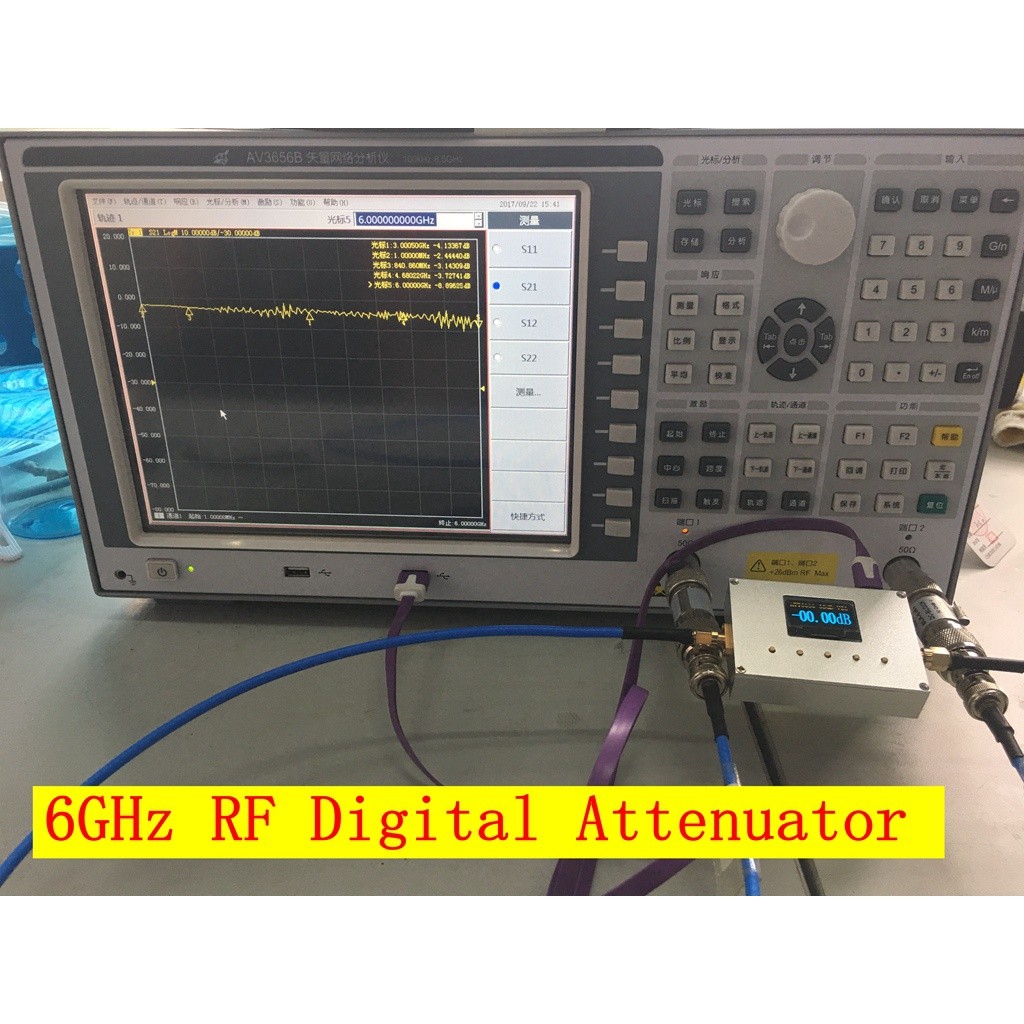 new 6Ghz RF Digital Attenuator 0-60DB Step 0.25DB OLED display Sofware ...