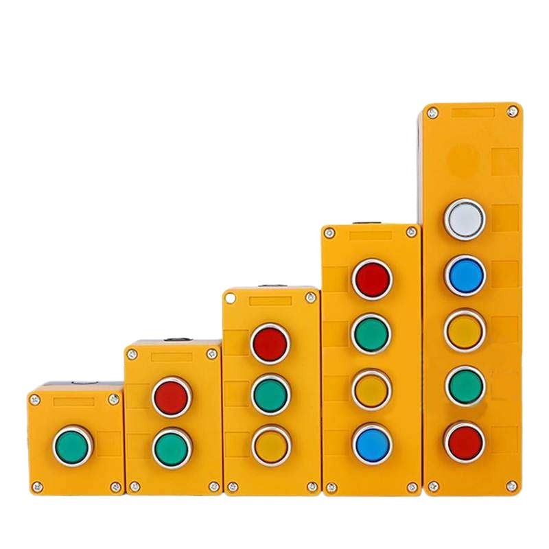 〥Waterproof button box button switch control box 123456 holes emergency ...