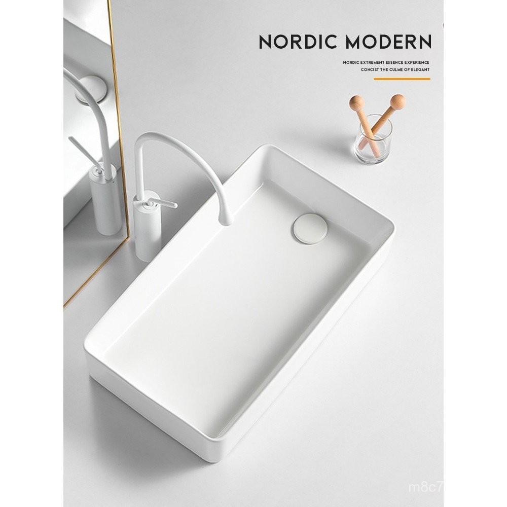 Side Drain Table Basin Household Square Wash Basin Balcony Washing ...