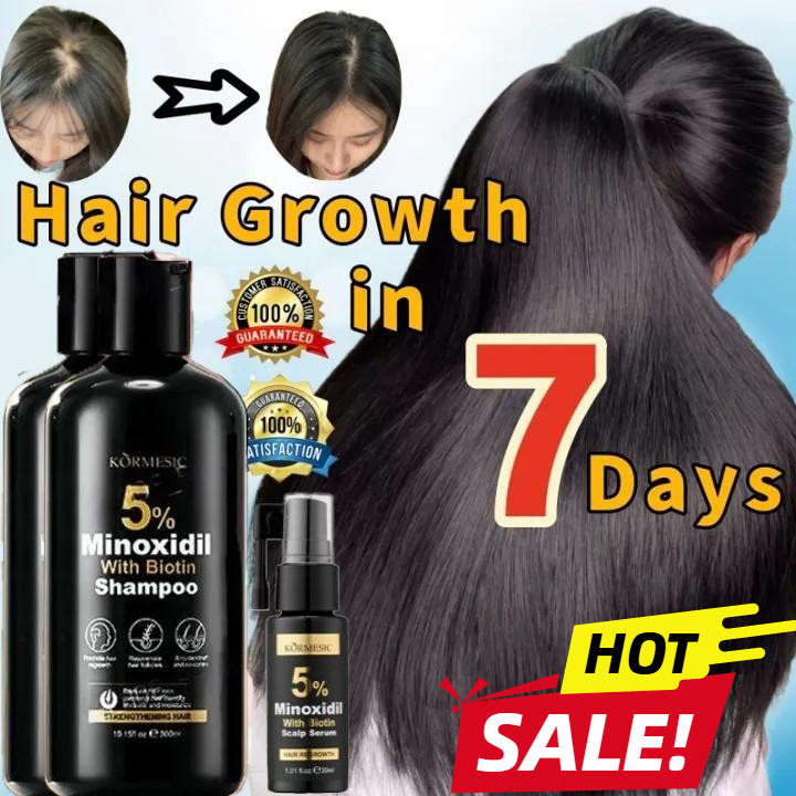 Minoxidil 5% Biotin Hair Growth Shampoo and Conditioner Hair Loss ...