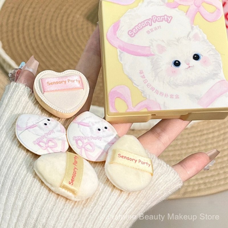 SENSORY PARTY Powder Puff Set Kitten Cute Thumb Puff Set Blush ...