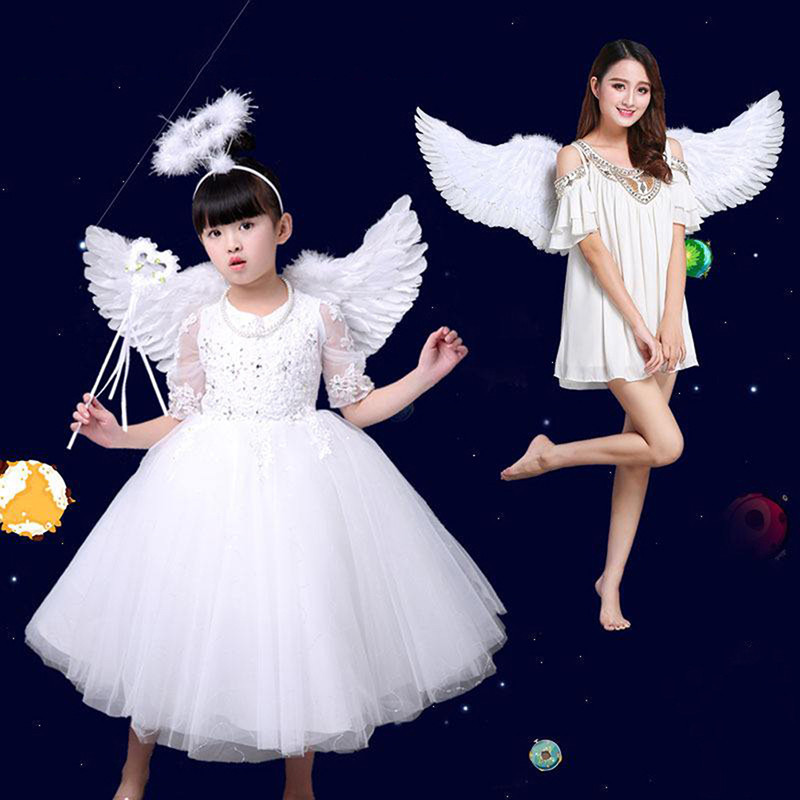 1 child adult angel feather wing performance costume role-playing prop ...