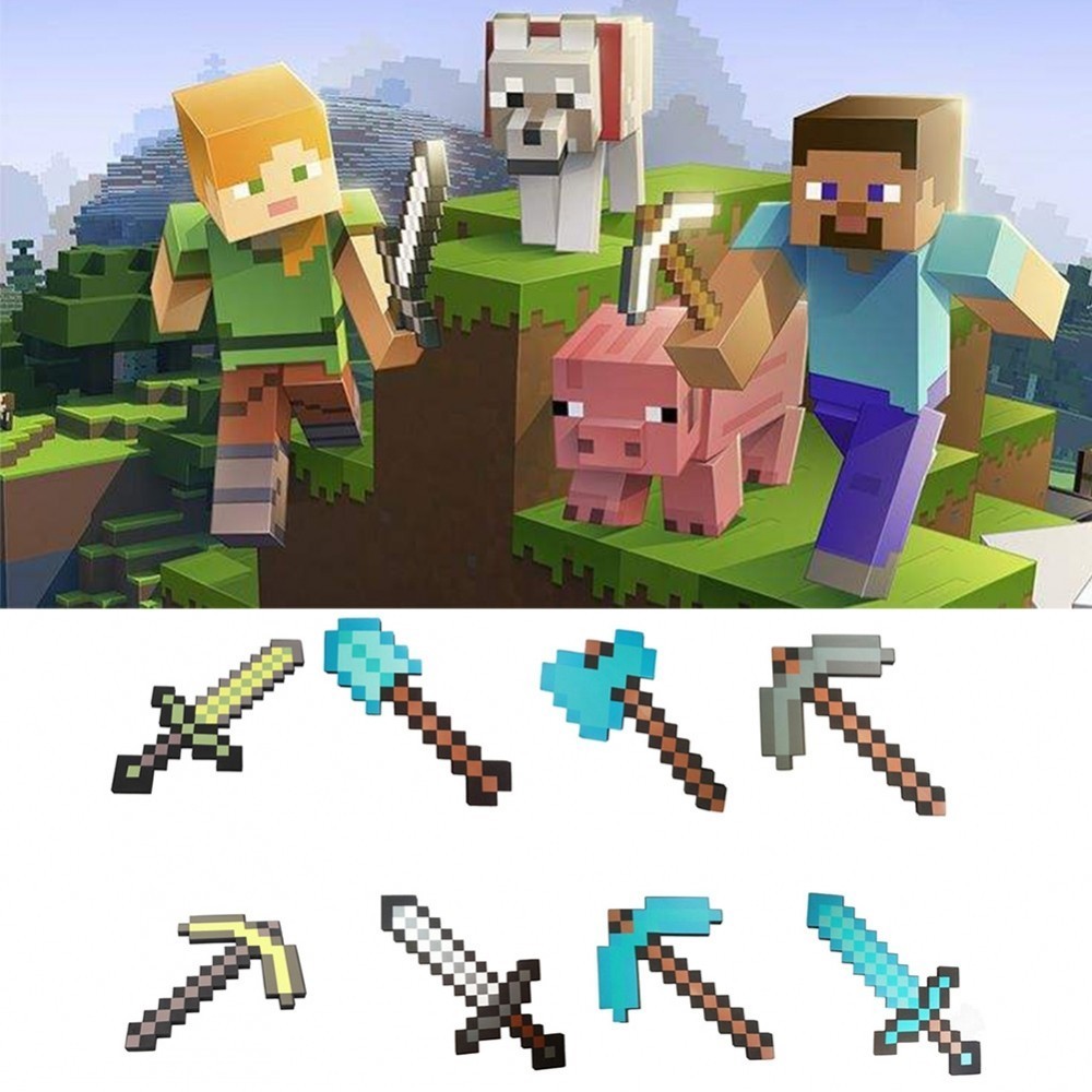 EVA Kids Minecraft Diamond Sword Pickaxe Axe Shovel Weapons for ...