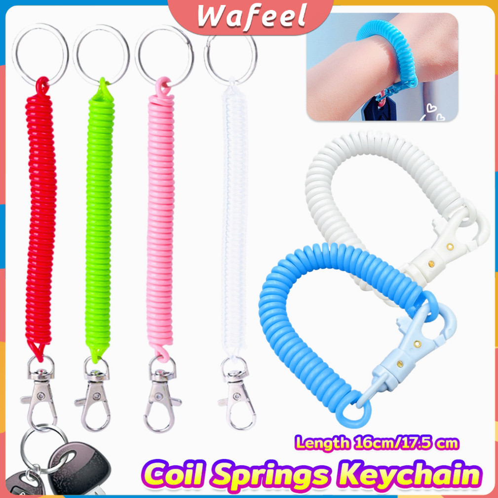 W.A. Coil Springs Keychain Retractable Spring Coil Leash Cord Safety ...