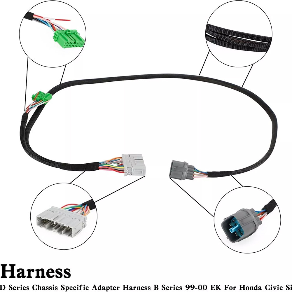 B Series To D Series Chassis Adapter Wiring Harness - Plug & Play For Honda Civic EK (1996-1998) Swaps