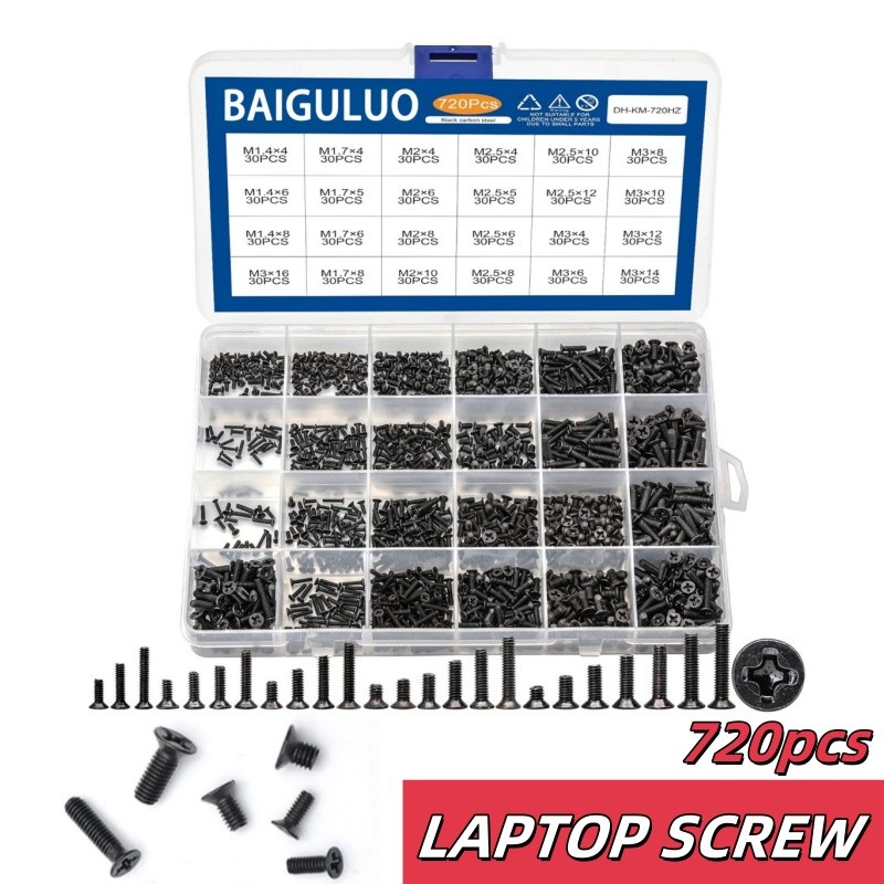 720pcs Laptop Notebook Screws Set,Re placement Computer Screws Kit M2 ...