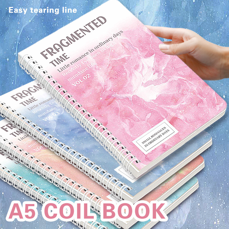 4PCS/Set A5 Simple Spiral Notebook Morandi Double Coil Book 60 Sheets ...