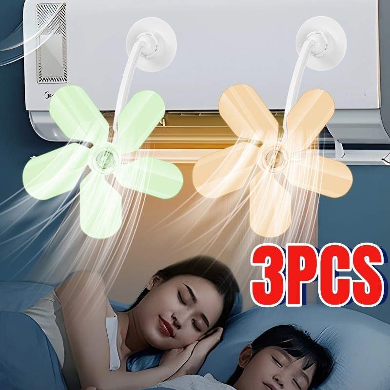 3Pcs Self-adhesive Air Conditioning Guide Fan Adjustable Wind Fans ...