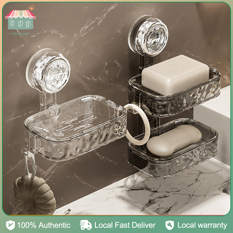 Bathroom Soap Box Cup Design No Punching Glacier Pattern Nail Free Soap ...