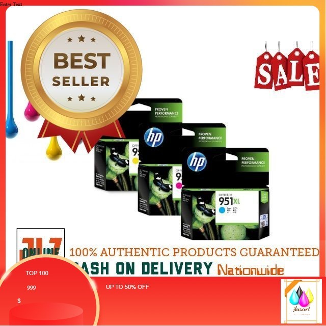 HP ink 951XL Set Colored Cyan Magenta Yellow Ink Computer Printer ...