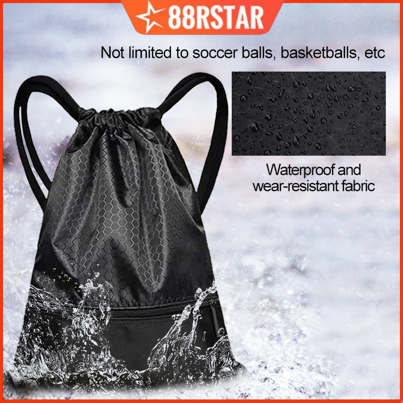 Drawstring Backpack Nylon Ultralight Backpack Football Basketball ...