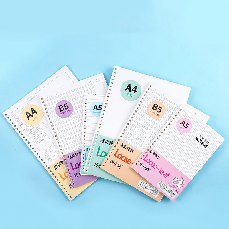 A5/B5/A4 Loose - Leaf Refills - 60 Sheets, Multi - Style Notebook ...