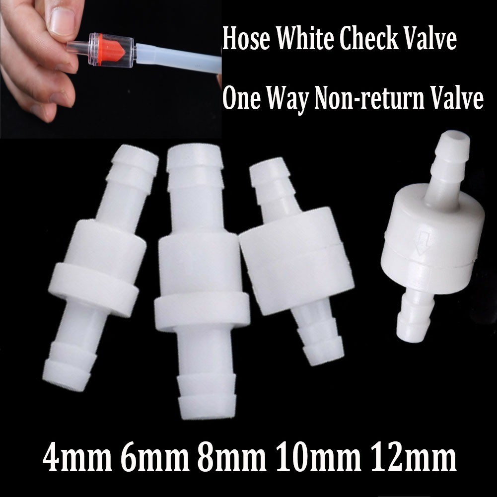 ⭐ Hot selling ⭐ 4mm 6mm 8mm 10mm 12mm Hose ID Plastic White Check Valve ...