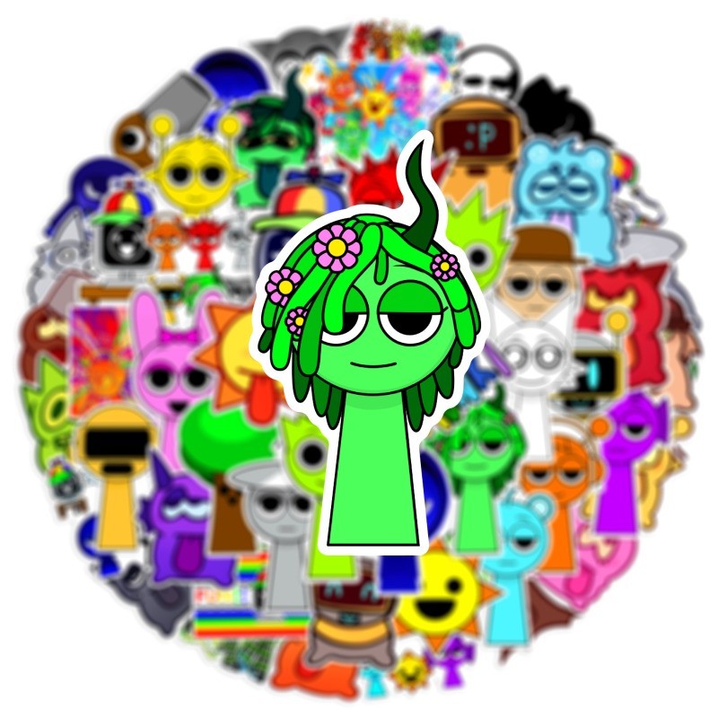 50pcs Incredibox Sprunki Stickers Cartoon Graffiti Decals for Kid ...