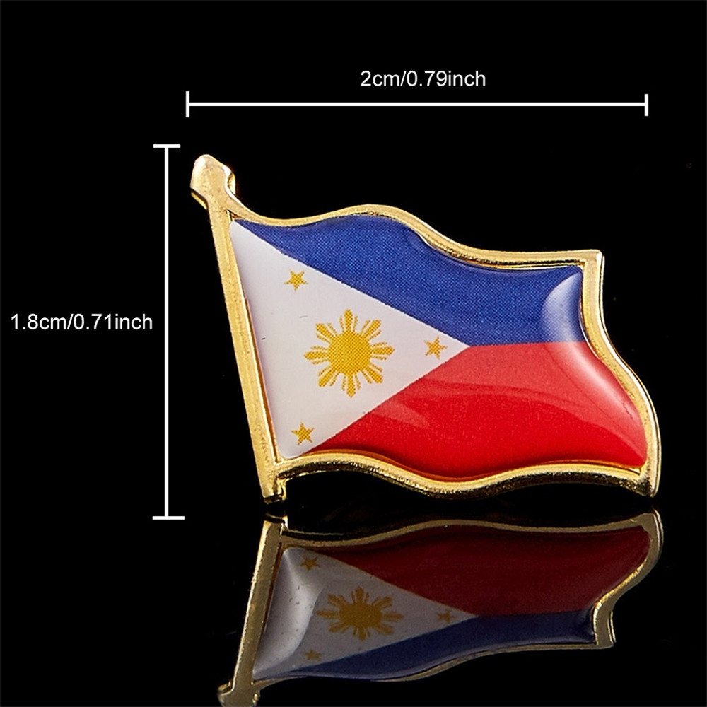 Philippine Round and bar metal gold flag lapel pin National flag lapel ...