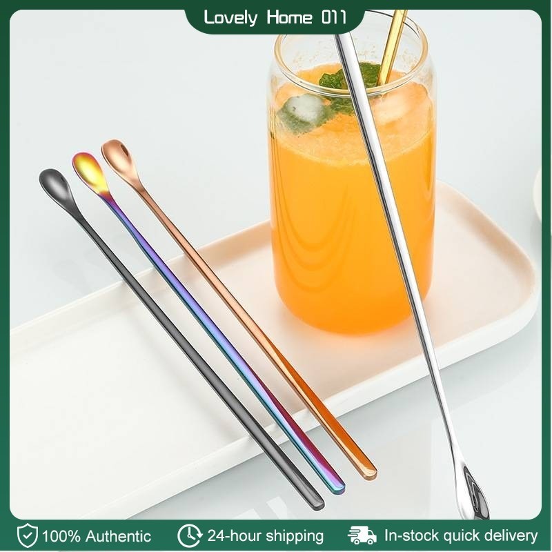 22CM 304 Stainless Steel Long Handle Stirring Rod Creative Coffee Spoon ...