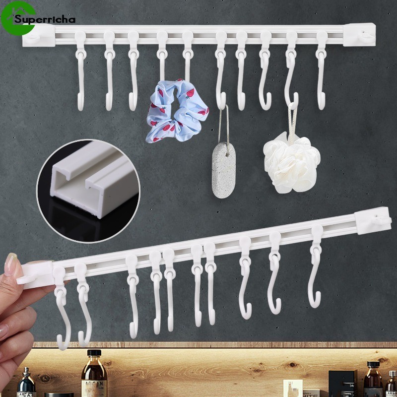 Strong Self-adhesive Sliding Track Row Hooks - Can Slide S-shaped ...