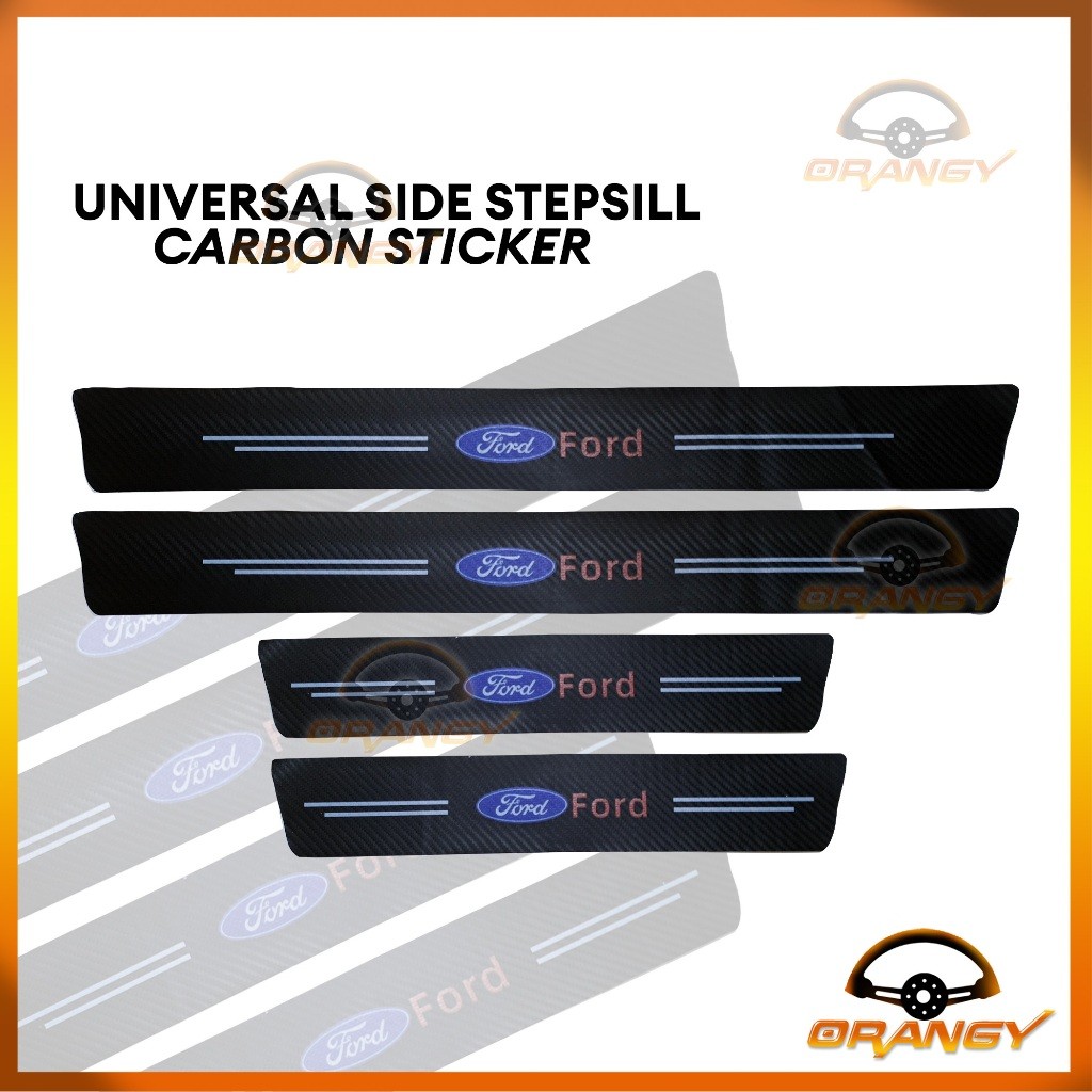 Universal Side Stepsill / Step sill Carbon Fiber Car Door Sill Sticker ...