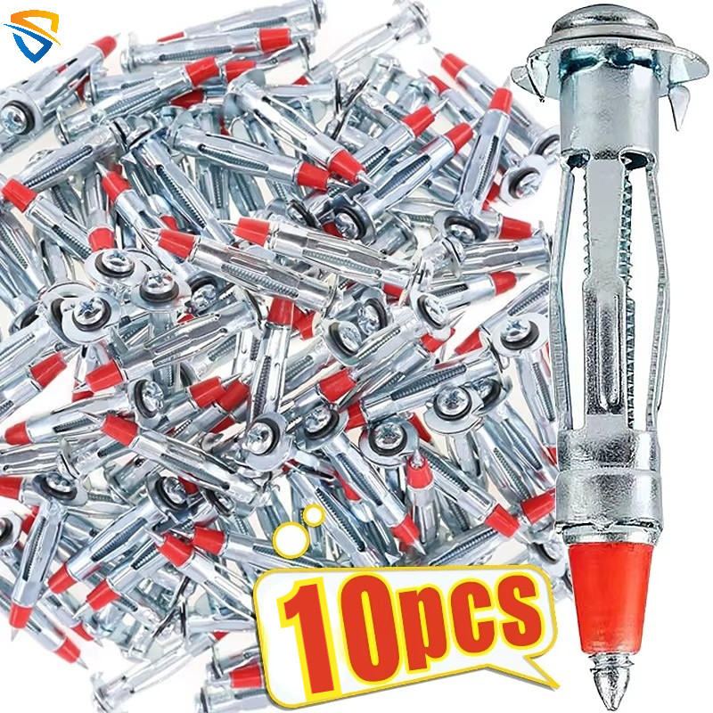 10Pcs Heavy Duty Drywall Plasterboard Hanging Fasteners Red Pointed ...