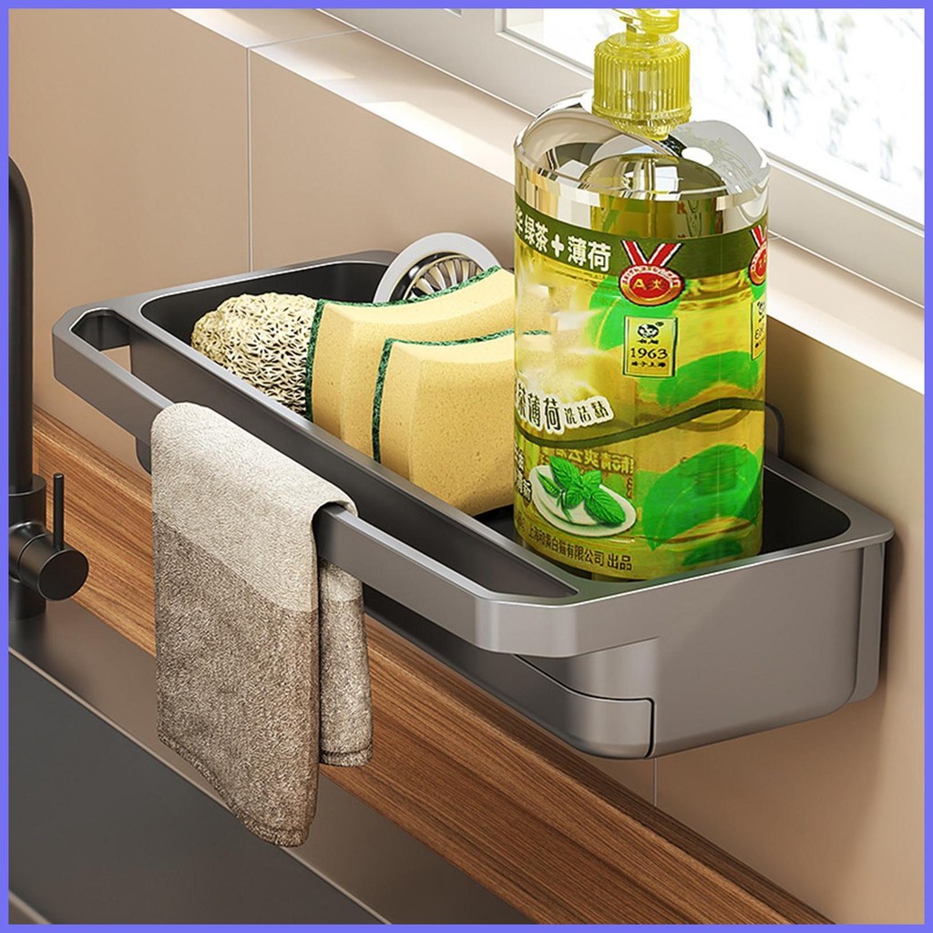 Storage Rack for Sponge Large Stainless Steel Sponge Holder Sink Caddy ...