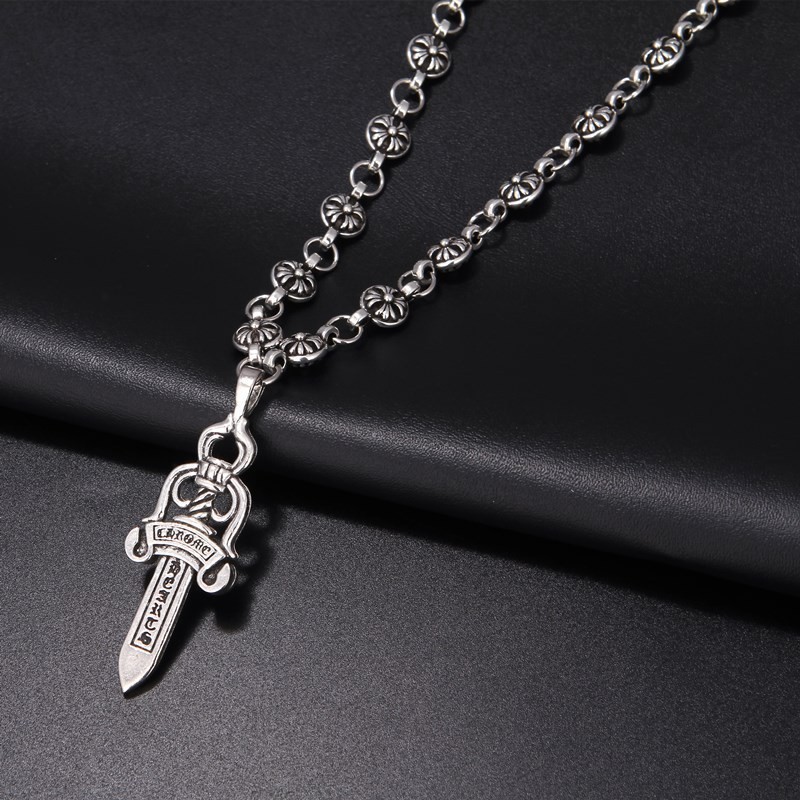 Exquisite High-Grade Carved Chain Matching Sword Pendant Alloy Necklace ...