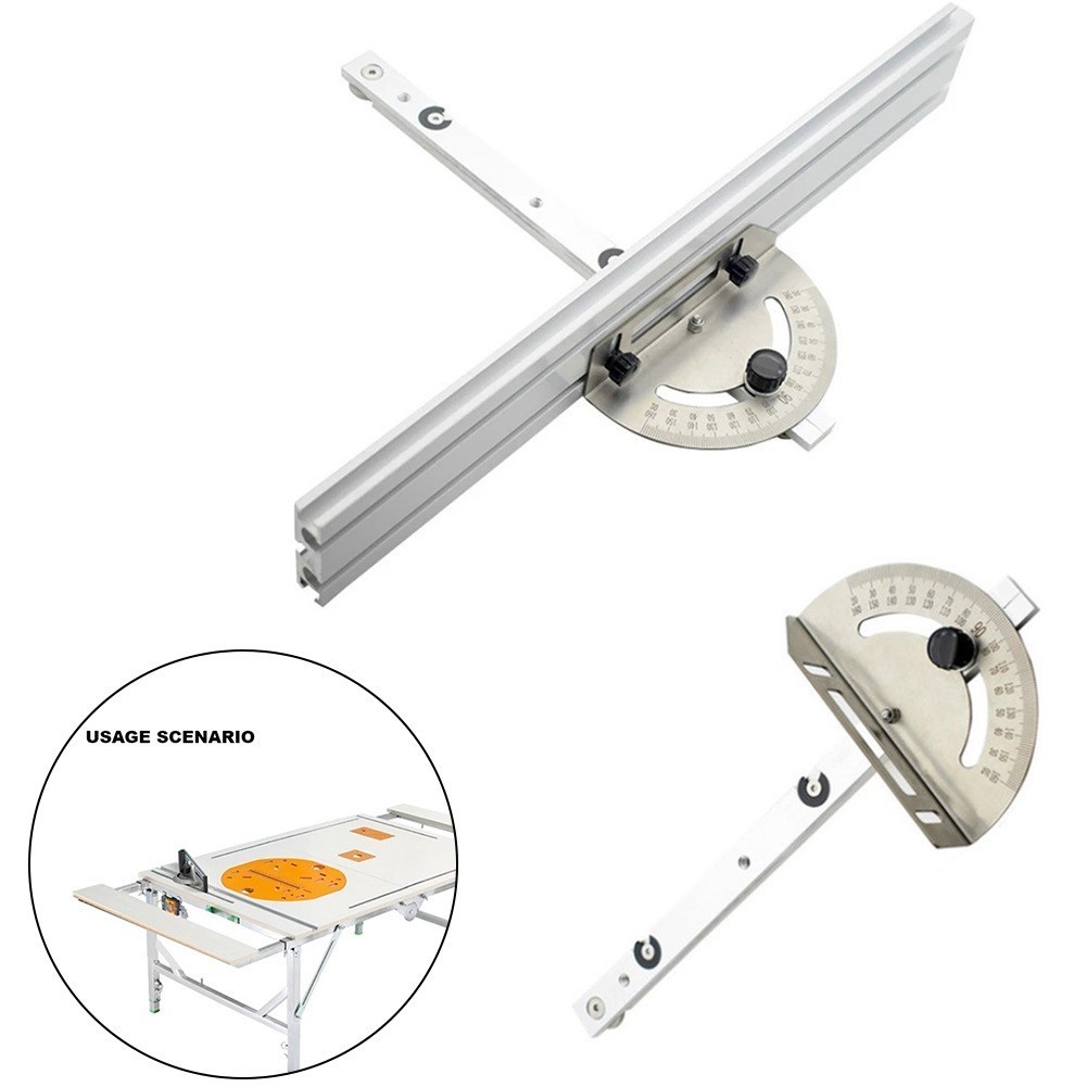 Woodworking Table Saw Adjustable Angle Ruler Miter Gauge With Track ...