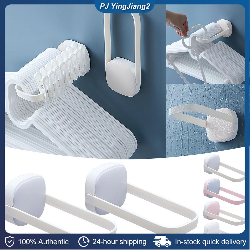 Foldable Hanger Rack Punch-free Clothes Hanger Storage Rack Adjustable ...