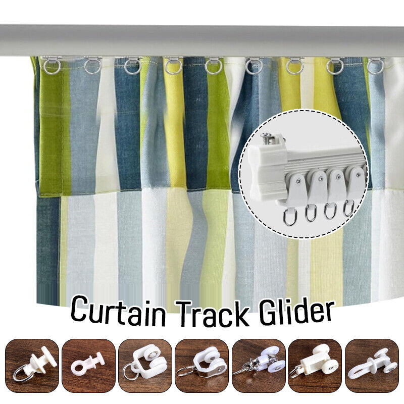 20x Curtain Track Glider Ceiling Sliding Drapery Curtain Track Hooks ...