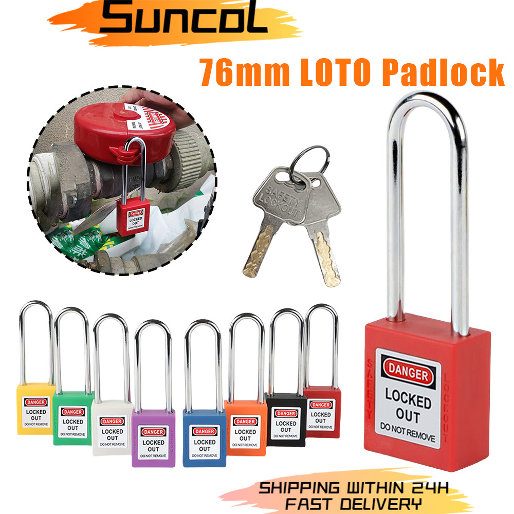 LOTO Padlock 76mm Lockout Stainless Steel Shackle Industry Padlock For ...