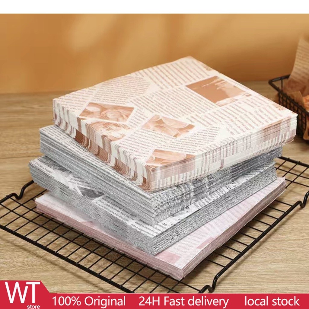100/500pcs Greaseproof Baking Paper Food Liner-Burger Wax Paper Wrapper ...