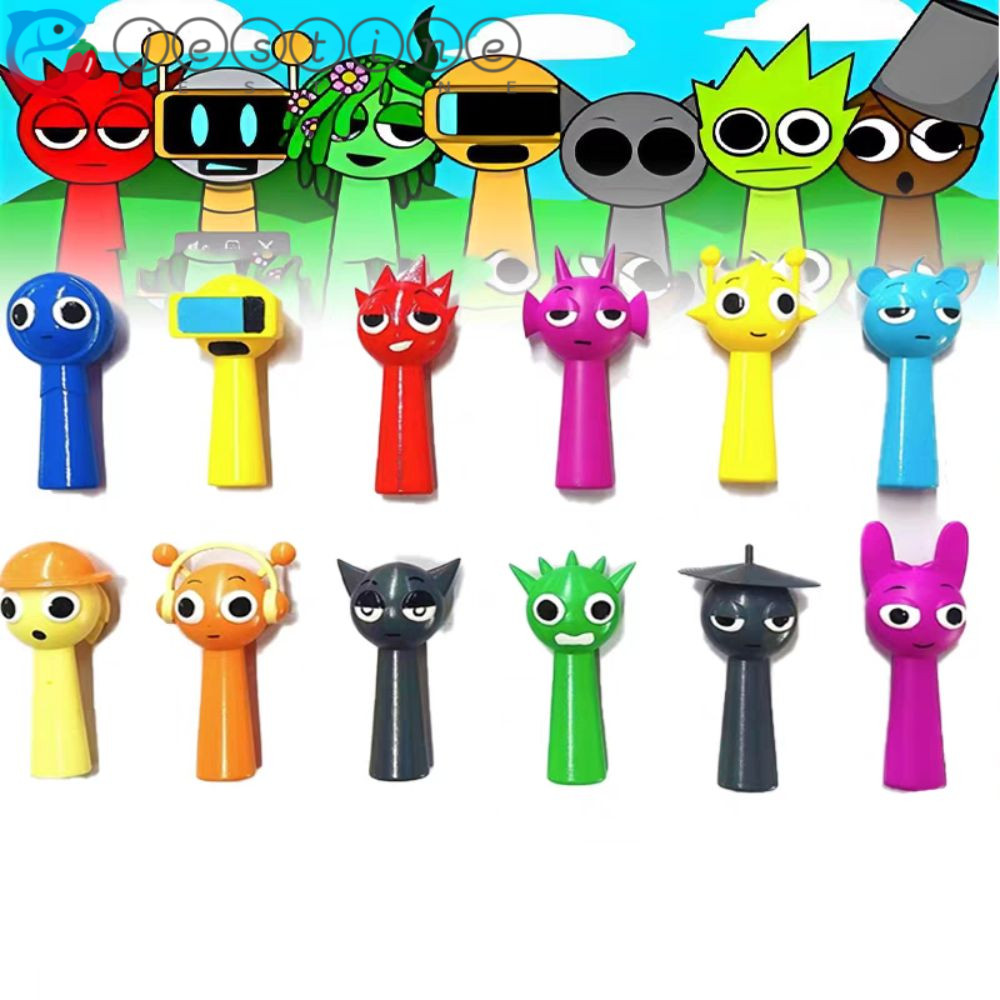 Lot De 12 Figurines Sprunki - Topper Pour Gâteau, Décoration Collection - PVC 7-8.5cm