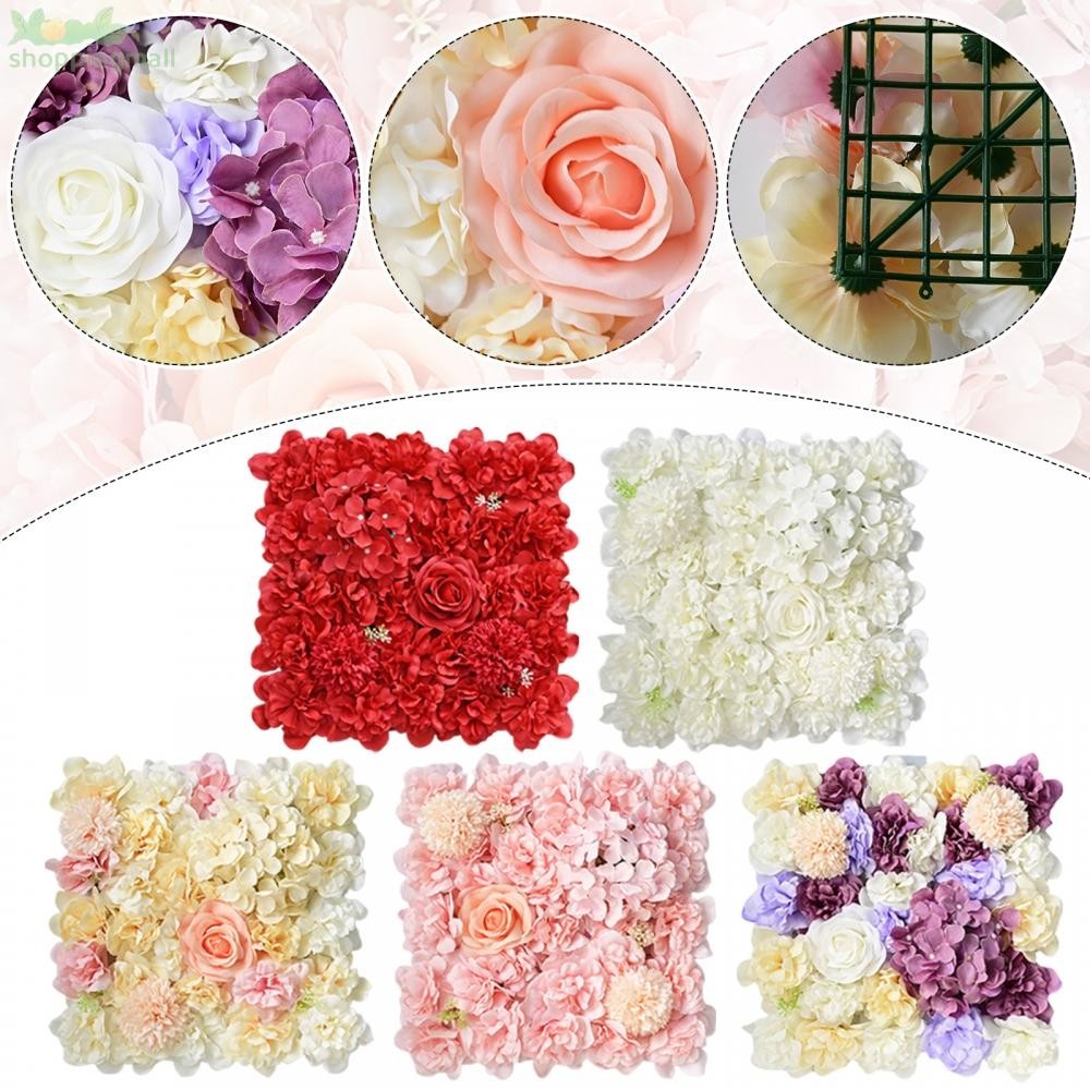 Premium Silk Roses and Hydrangeas Flower Wall Panels Wedding Decoration ...