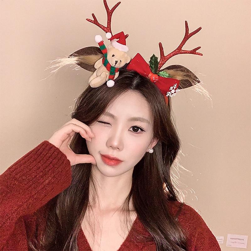 Newest Christmas Hairband For Pet Dog Cat Funny Elk Reindeer Antlers Red Puppy Headwear