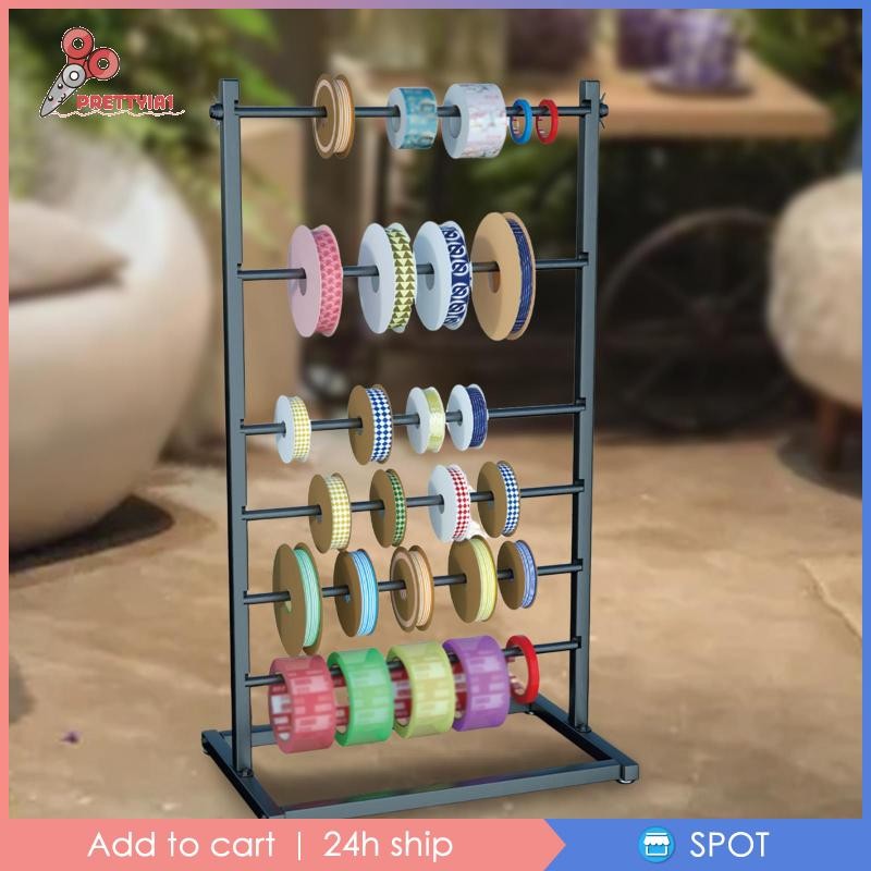 Large Ribbon Storage Rack Ribbon Organizer Storage Wooden Ribbon Holder 4 Tier