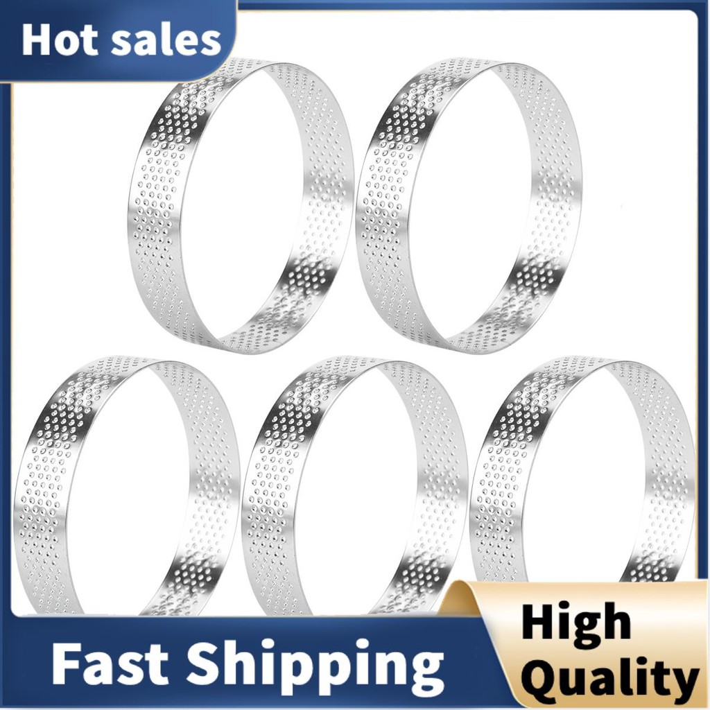 In Promotion Circular Tart Rings with Holes Stainless Steel Fruit Pie ...