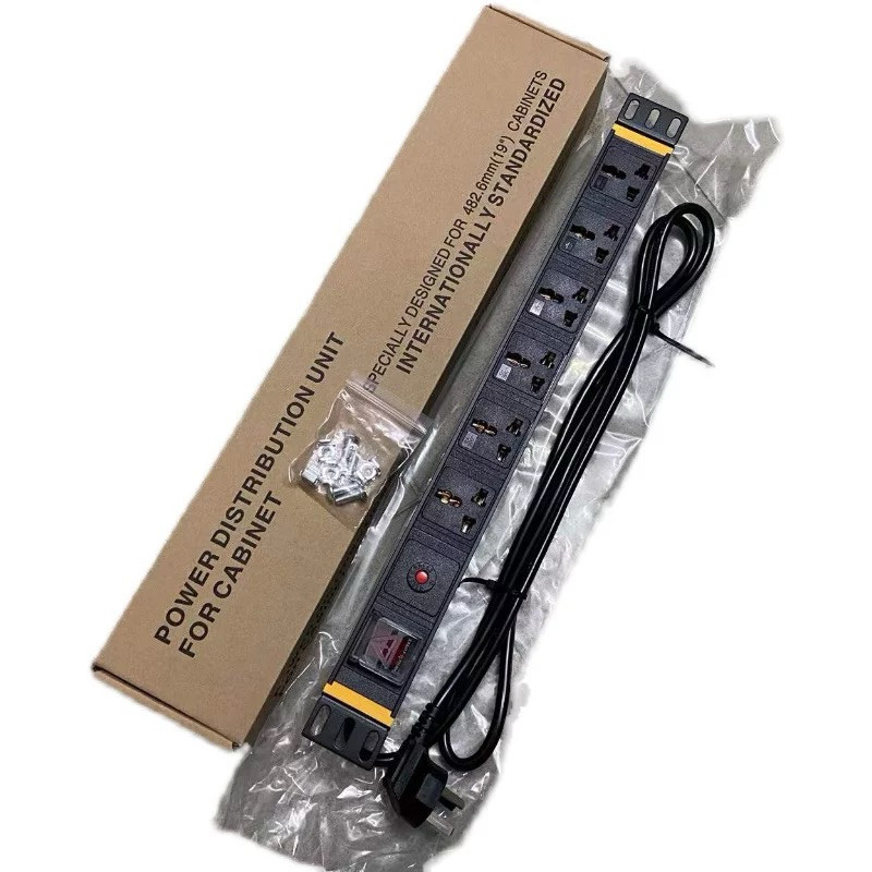 PDU power bar with 6 multi-purpose sockets for rack cabinets, with ...