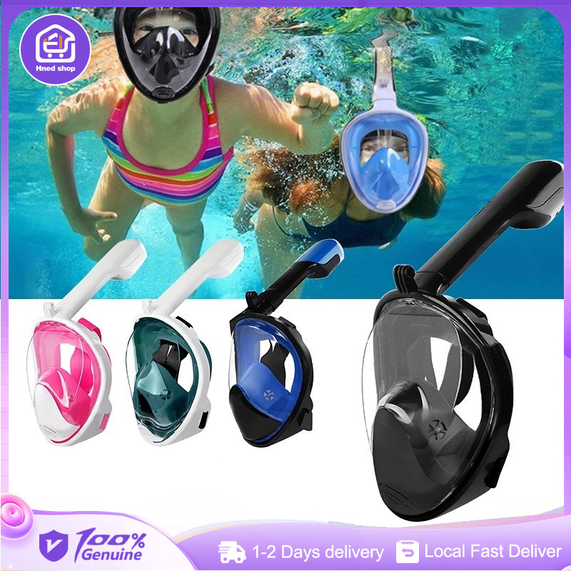 Full Face Snorkeling Set Anti Leak Easy Breathing Snorkel Diving Mask ...