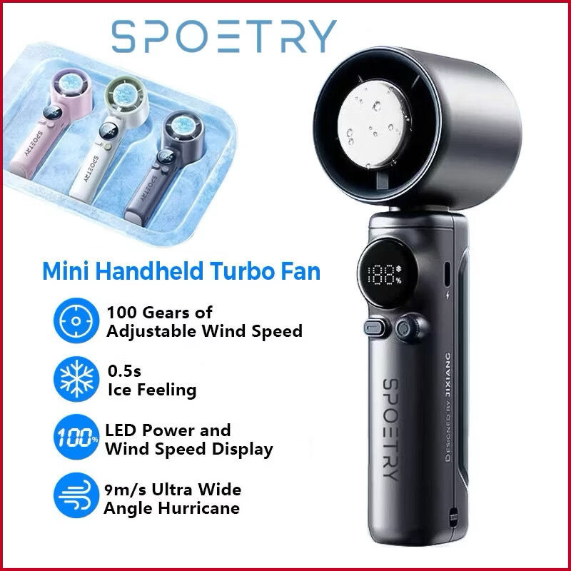 2025NEW xiaomi Mini Handheld Turbo Fan 100 Speed LED Digital Display ...