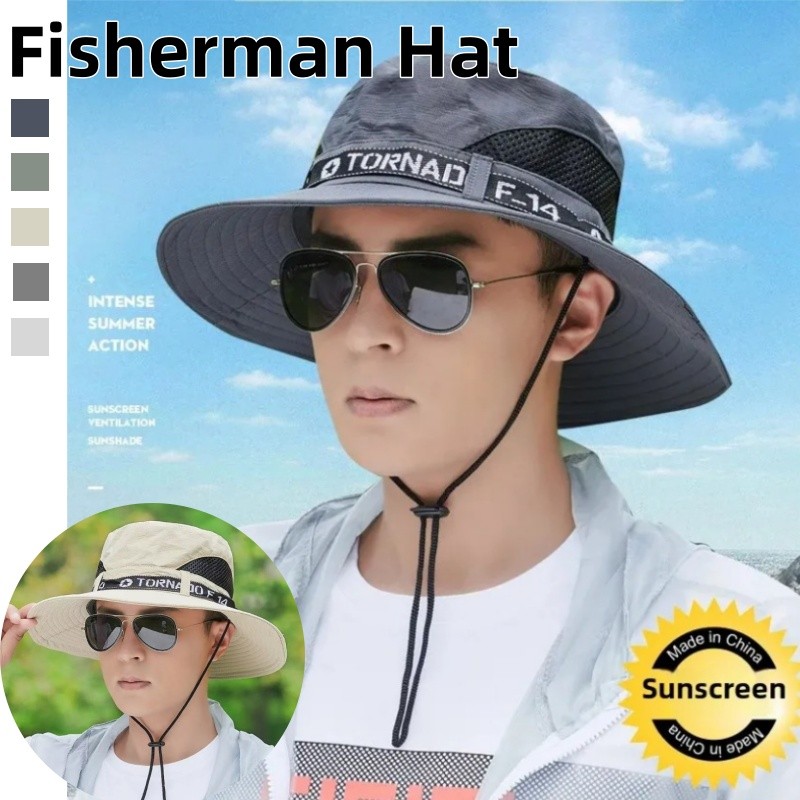 Large Sun Cap Mens Summer Sun Protection Fisherman Hat For Men