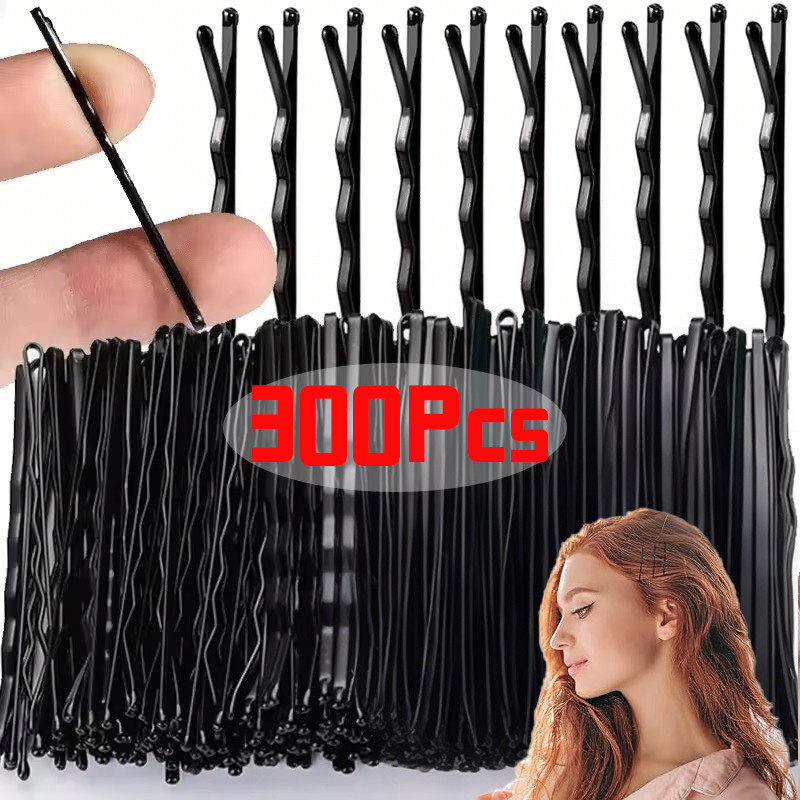 60/180/300Pcs Simple Black Hair Pins / Disposable One-line Invisible ...