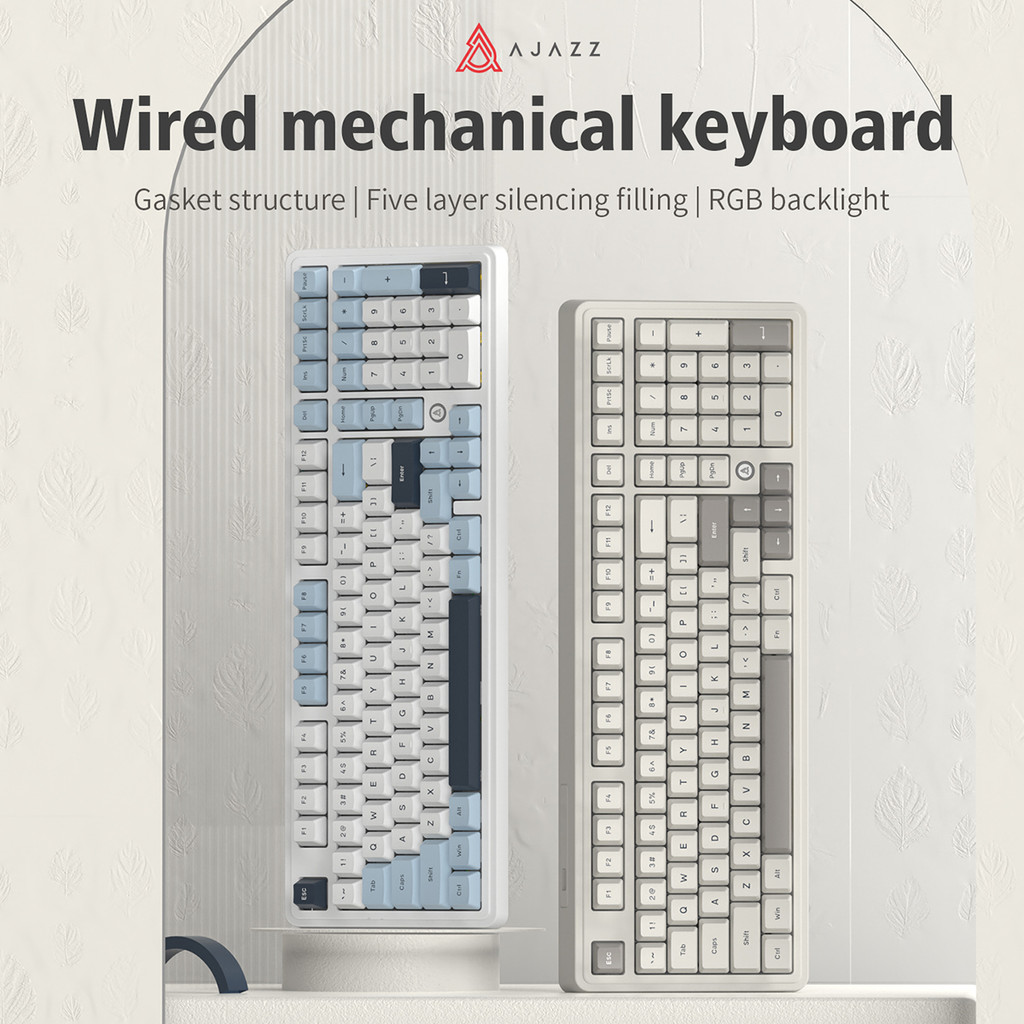 AJAZZ) AK980 wired hot-swappable wireless mechanical keyboard 98 with ...