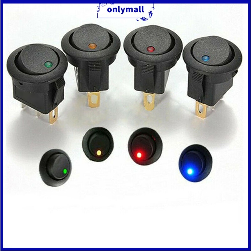 ⭐Ready Stock⭐ 20A 12V DC Rocker switch LED lighting car and boat round ...