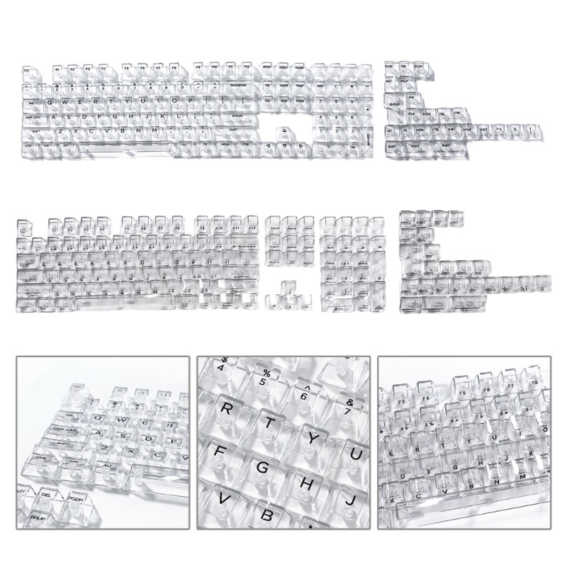 Volledige Set Van 132 STKS Clear Keycaps 10mm Hoogte Voor 61