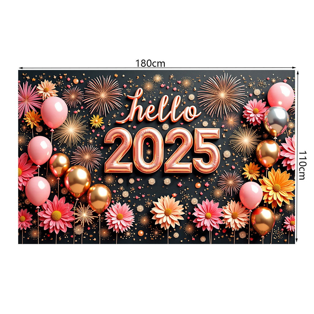 2025 Happy New Year Theme Party Background Banner New Year Celebrate